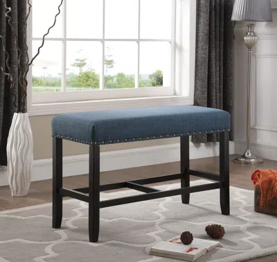 Streamdale Furniture Streamdale Fabric Counter Height Dining Bench With Nailhead Trim