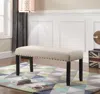 Streamdale Furniture Streamdale Fabric Dining Bench With Nailhead Trim