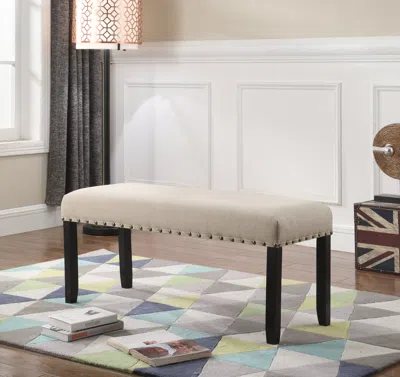 Streamdale Furniture Streamdale Fabric Dining Bench With Nailhead Trim