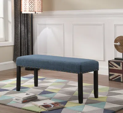 Streamdale Furniture Streamdale Fabric Dining Bench With Nailhead Trim