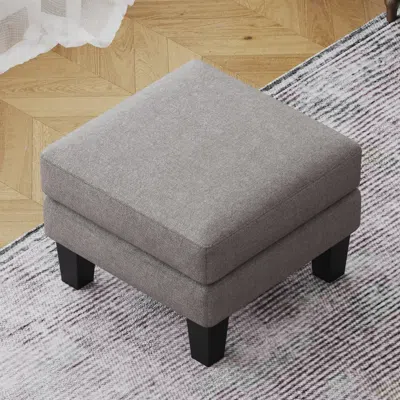 Streamdale Furniture Streamdale Fabric Ottoman Light Grey