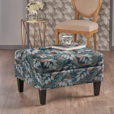 Streamdale Furniture Streamdale Fabric Ottoman With Birch Wood Legs