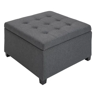 Streamdale Furniture Streamdale Fabric Tufted Storage Ottoman With Flip Top Seat Lid