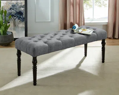 Streamdale Furniture Streamdale Fabric Tufted Turned Leg Dining Bench