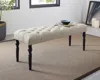 Streamdale Furniture Streamdale Fabric Tufted Turned Leg Dining Bench