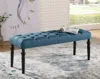 Streamdale Furniture Streamdale Fabric Tufted Turned Leg Dining Bench