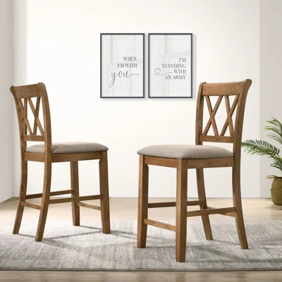 Streamdale Furniture Streamdale Fabric Upholstered Counter Height Dining Chairs