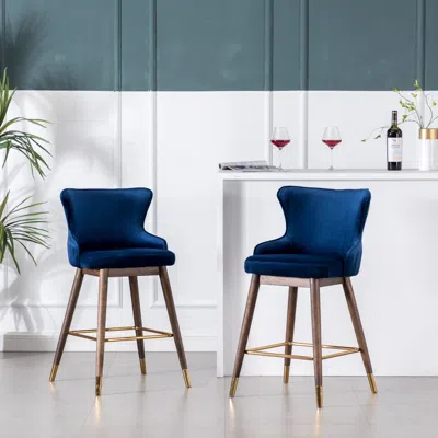 Streamdale Furniture Streamdale Fabric Upholstered Counter Height Wingback Stools