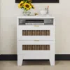 Streamdale Furniture Streamdale Farmhouse 2-drawer Nightstand With Wooden Accents
