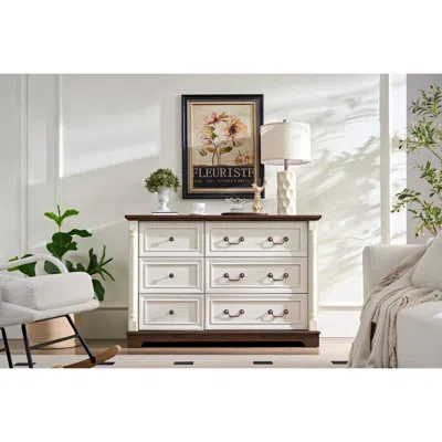 Streamdale Furniture Streamdale Farmhouse 6-drawer Wooden Chest Rustic Dresser