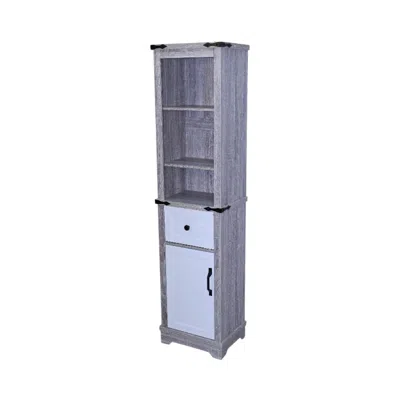 Streamdale Furniture Streamdale Farmhouse Bathroom Storage Cabinet - Grey & White