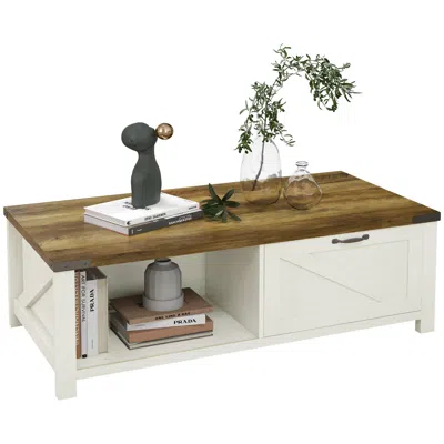 Streamdale Furniture Streamdale Farmhouse Coffee Table With Storage And Drawer