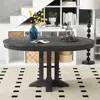 Streamdale Furniture Streamdale Farmhouse Dining Table Extendable Round Table For Kitchen