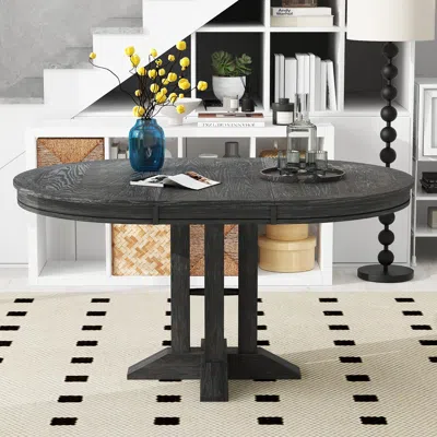 Streamdale Furniture Streamdale Farmhouse Dining Table Extendable Round Table For Kitchen
