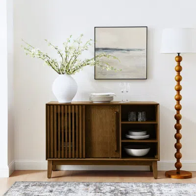 Streamdale Furniture Streamdale Farmhouse Fluted Sideboard Cabinet - Walnut