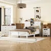 Streamdale Furniture Streamdale Farmhouse Full Size Bedroom Set With Storage Headboard And Nightstand