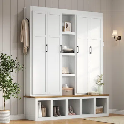 Streamdale Furniture Streamdale Farmhouse Hall Tree With Bench & Storage