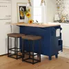 Streamdale Furniture Streamdale Farmhouse Kitchen Island Set With Drop Leaf And 2 Seatings
