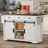 Streamdale Furniture Streamdale Farmhouse Kitchen Island With Drop Leaf & Wheels