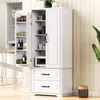 Streamdale Furniture Streamdale Farmhouse Kitchen Pantry Cabinet - 71"