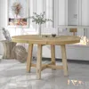 Streamdale Furniture Streamdale Farmhouse Round Extendable Dining Table With 16 Leaf Wood Kitchen