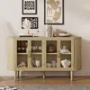 Streamdale Furniture Streamdale Farmhouse Sideboard Cabinet With Glass Doors