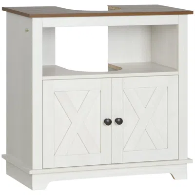 Streamdale Furniture Streamdale Farmhouse Under Sink Bathroom Cabinet In White
