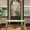 Streamdale Furniture Streamdale Farmhouse Wood Rattan Bench - 59 Inch