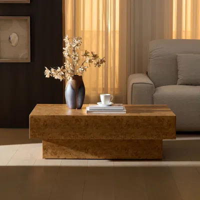 Streamdale Furniture Streamdale Faux Burl Wood Coffee Table - Mid-century Modern