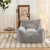 Streamdale Furniture Streamdale Faux Fur Bean Bag Chair With Back Support (gray)