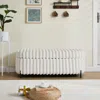 Streamdale Furniture Streamdale Faux Fur Flip Top Storage Bench - Beige