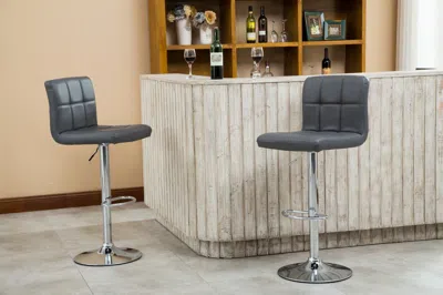 Streamdale Furniture Streamdale Faux Leather Adjustable Hydraulic Bar Stool