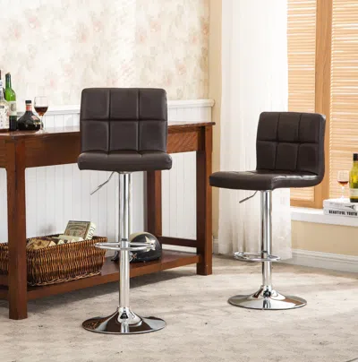 Streamdale Furniture Streamdale Faux Leather Adjustable Hydraulic Bar Stool