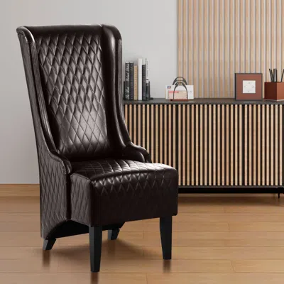 Streamdale Furniture Streamdale Faux Leather High-back Wingback Accent Chair