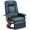 Streamdale Furniture Streamdale Faux Leather Manual Recliner With Swivel Wood Base