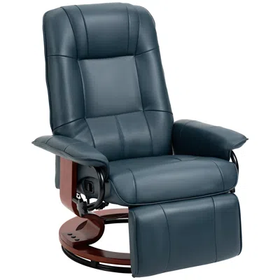 Streamdale Furniture Streamdale Faux Leather Manual Recliner With Swivel Wood Base