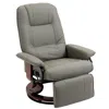 Streamdale Furniture Streamdale Faux Leather Manual Recliner With Swivel Wood Base Padded Armrest