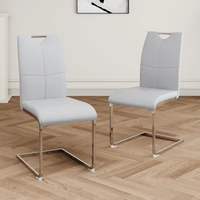 Streamdale Furniture Streamdale Faux Leather Padded Dining Chairs Set Of 2 In Pattern