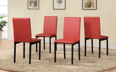 Streamdale Furniture Streamdale Faux Leather Seat Metal Frame Dining Chairs