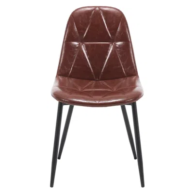 Streamdale Furniture Streamdale Faux Leather Upholstered Dining Chairs With Metal Legs, Set Of 2