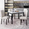 Streamdale Furniture Streamdale Faux Marble 5-piece Dining Set Table With 4 Thicken Cushion Dining