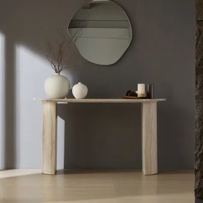 Streamdale Furniture Streamdale Faux Marble Console Table - Modern Skinny Sofa Table