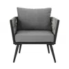 Streamdale Furniture Streamdale Faux Rattan Patio Club Chair With Cushions In Gray