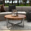 Streamdale Furniture Streamdale Felief 31.4-inch Round Wood Coffee Table