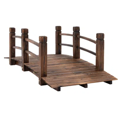 Streamdale Furniture Streamdale Fir Wood Garden Bridge Arc Walkway With Side Railings For Backyards