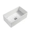 Streamdale Furniture Streamdale Fireclay 33 L X 20 W Farmhouse Kitchen Sink With Grid And Strainer