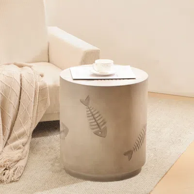 Streamdale Furniture Streamdale Fish Design Sea Life Side Table, 16" X 18