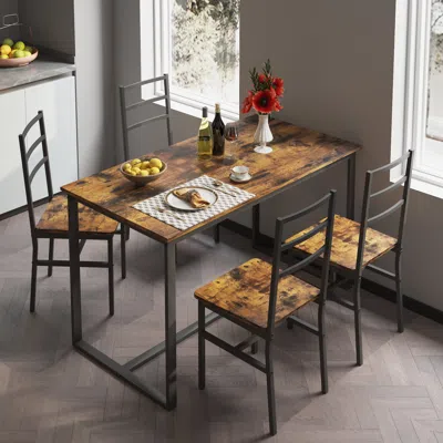 Streamdale Furniture Streamdale Five-piece Set Table And Chair With Backrest