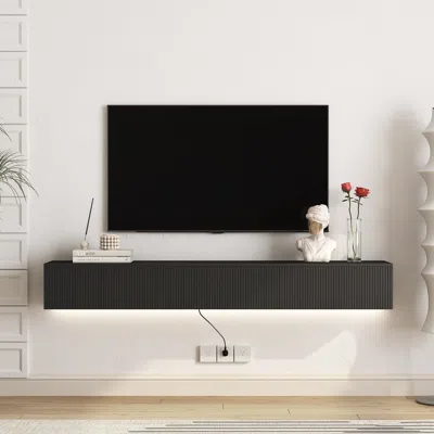 Streamdale Furniture Streamdale Floating Tv Stand With 16 Led Lights, 69" Tv Cabinet For 55-65" Tvs