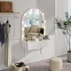 Streamdale Furniture Streamdale Floating Vanity Desk With Mirror & Lights